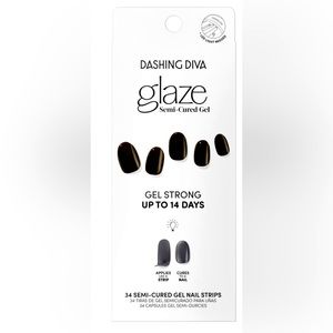 Dashing diva semi cured nails shiny black BRAND NEW - SEALED !